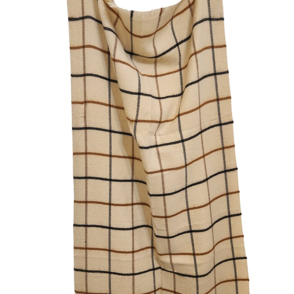Zara Beige Plaid Neck Scarf - Picture 4 of 5